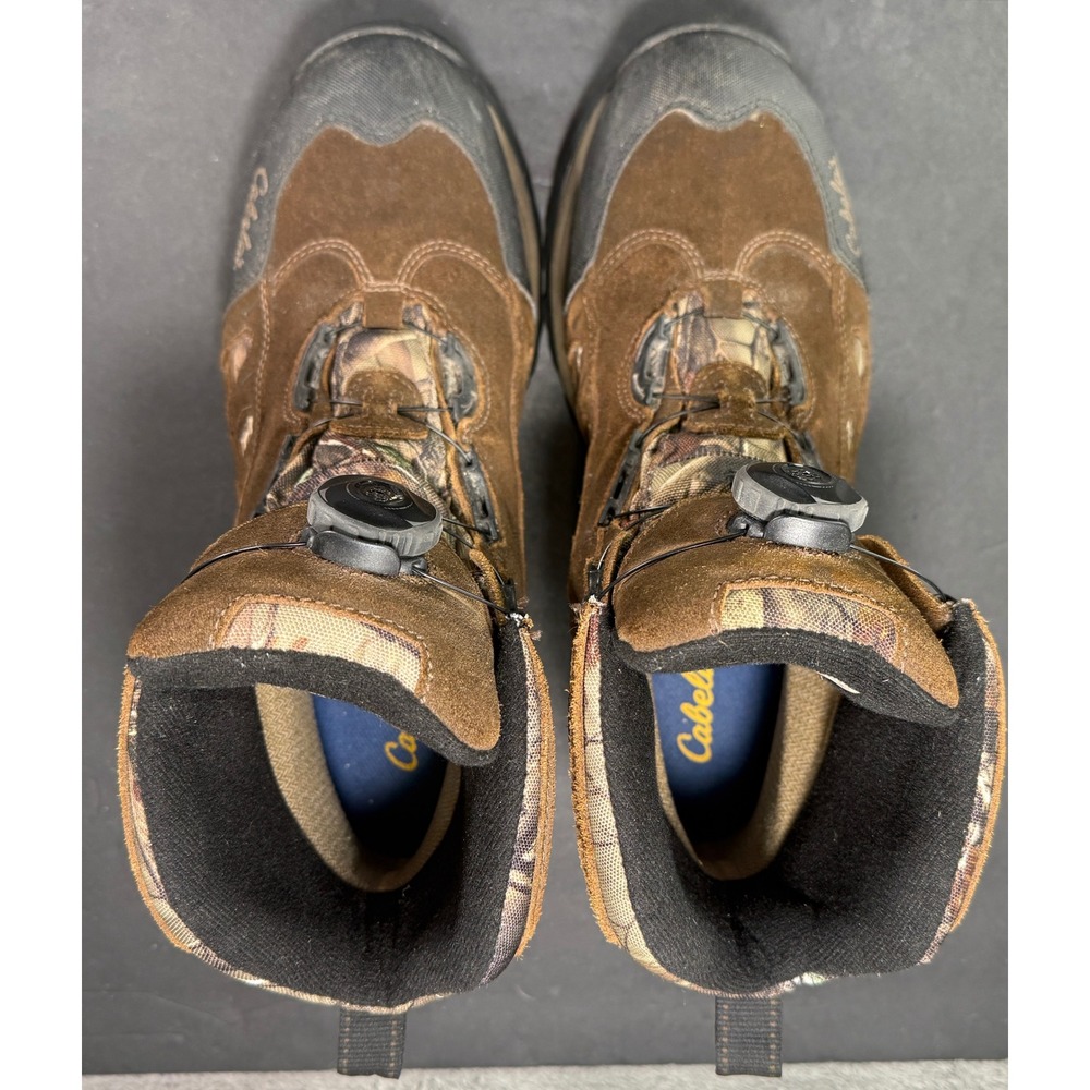 Cabelas Hunting Boots Mens 12 Brown Camo BOA Lacing Dry-Plus Thinsulate 81-8420 - Picture 10 of 12